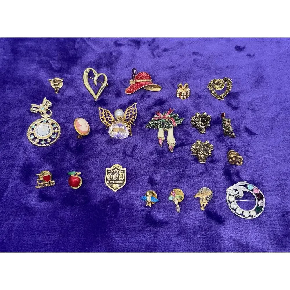 Vintage 1980s-2000s Pin Brooch Bundle Set Of 20 Van Dell And Random Brands